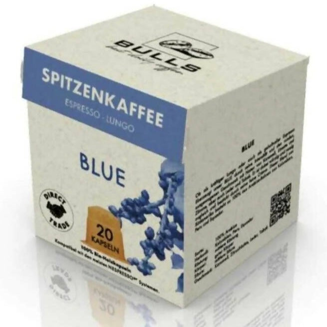 Holz Kapseln - BULLS Blue - Premium Blend - 100 Kapseln